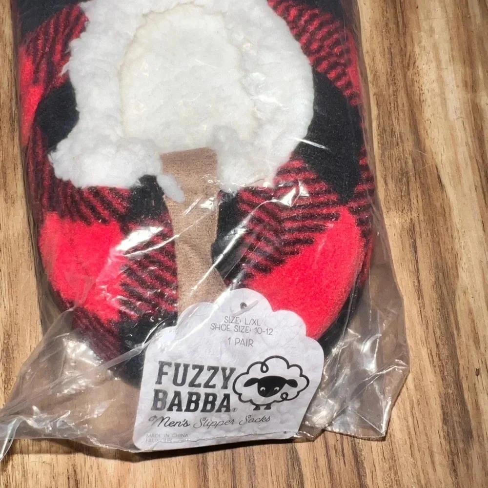 Fuzzy Babba ,NWT, men’s faux fur slipper sock XL shoe‎ size 10 to 12 one pair